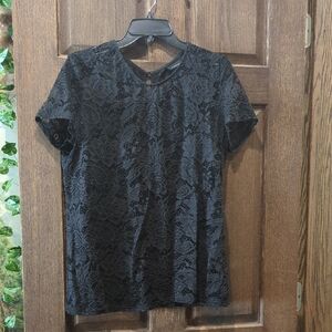 Who What Wear Black Lace Blouse